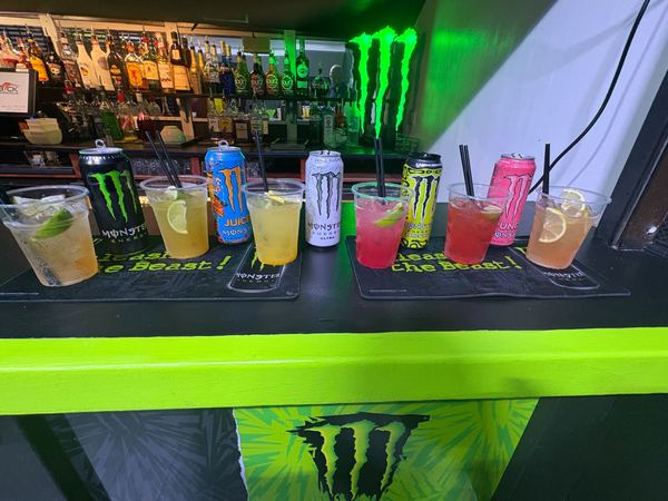 Monster Energy cocktail lineup at the Middle Bar